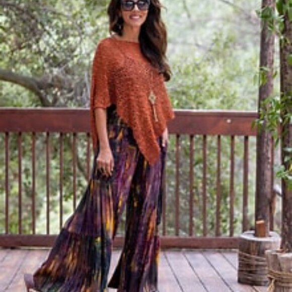 Happy Bohemian Sunlit Woods Rockstar Pants S/M - Picture 2 of 6